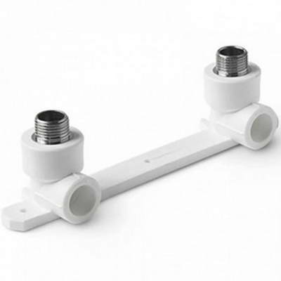 Планка PP-R монтажная белая НР Дн20х1/2″ под смеситель с водорозетками VALFEX