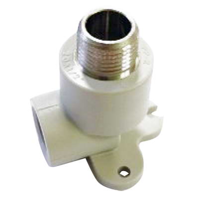 Угольник PP-R комбинированный серый НР Дн20х1/2″ с креплением VALFEX