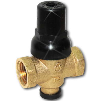 Регулятор давления поршневой латунь КРДВ Ду15 Ру16 G1/2″ ВР Рн=2 - 4 бар с вых. под маном. и фильтром Цветлит АЕАА1112А10001