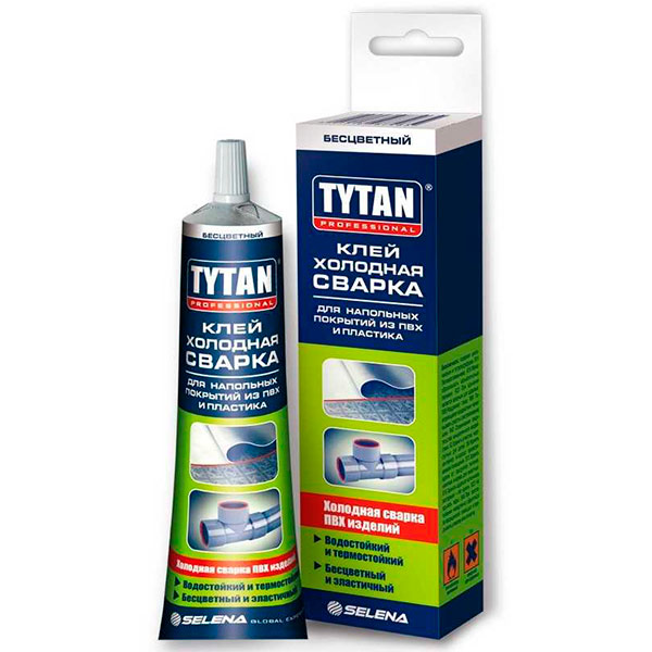Клей Холодная сварка для напольных покрытий из ПВХ и пластика TYTAN Professional 100г 22212