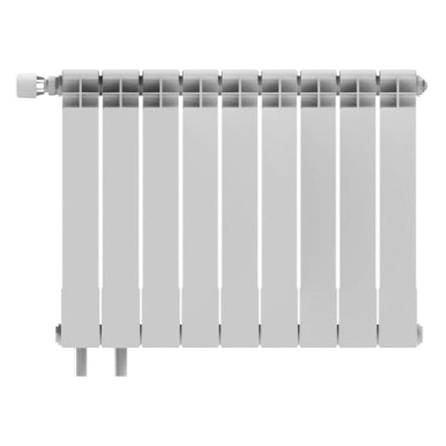 Радиатор биметаллический РБС 500/95 (А14) 9 секций с т/клапаном Danfoss ниж/п ЛЕВ Сантехпром
