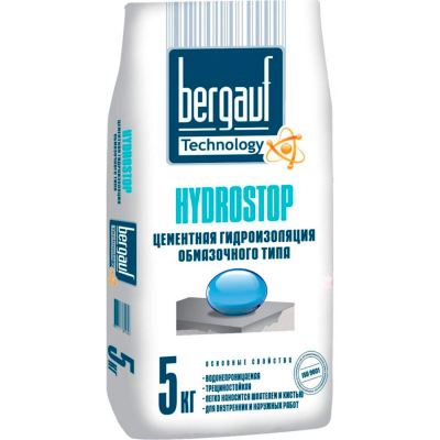 Гидроизоляция обмазочная Hydrostop 5кг Bergauf