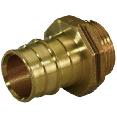 Муфта для PE-X латунь Q&E Wipex Дн32х1″ НР Uponor