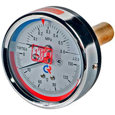 Термоманометр ТМТБ-31T.1 осевой Дк80 0,6МПа, длина 46мм, G1/2″ 150C Росма